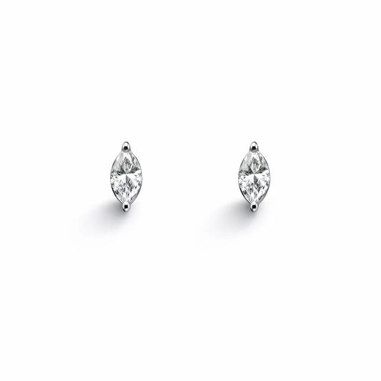 18ct White Gold Marquise Diamond Stud Earrings 0.24ct  Diamond earring