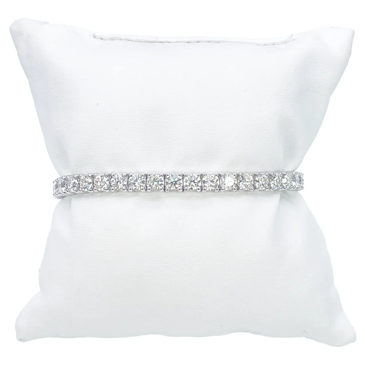 18ct White Gold Natural Diamond 4-Claw Tennis Bracelet 10.72ct 7  Diamond Bracelets