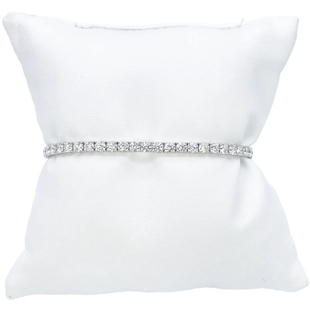 18ct White Gold Natural Diamond 4-Claw Tennis Bracelet 4.83ct 7inch 2.9mm Width  Diamond Bracelets