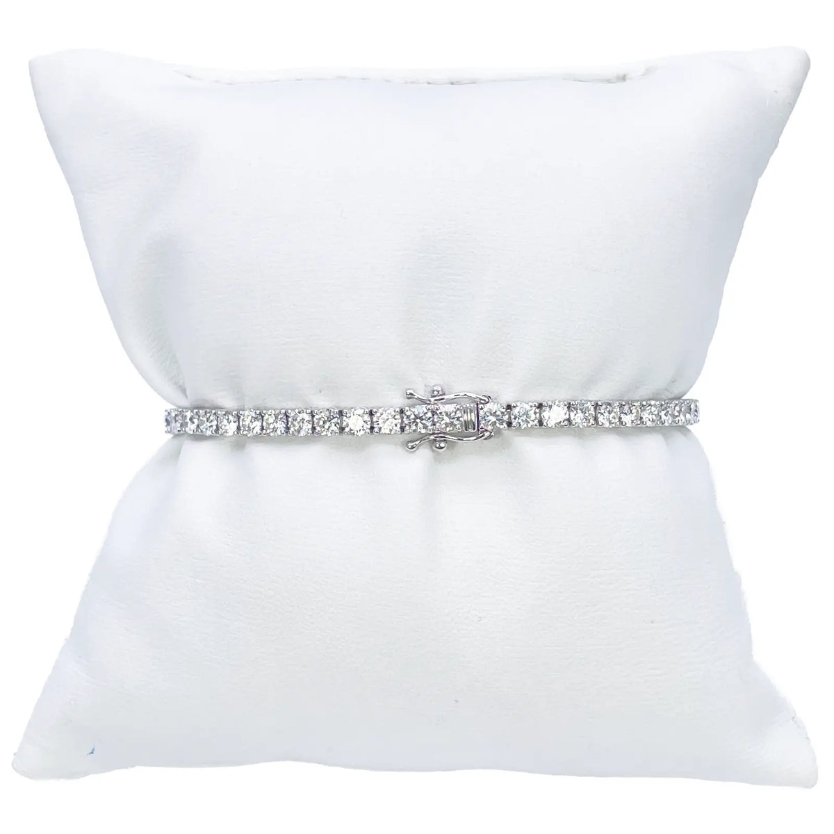 18ct White Gold Natural Diamond 4-Claw Tennis Bracelet 4.83ct 7inch 2.9mm Width  Diamond Bracelets