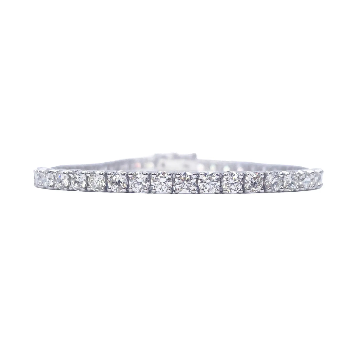 18ct White Gold Natural Diamond 4-Claw Tennis Bracelet 5.69ct 7 inches  Diamond Bracelets