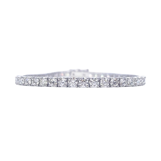 18ct White Gold Natural Diamond 4-Claw Tennis Bracelet 5.69ct 7 inches  Diamond Bracelets