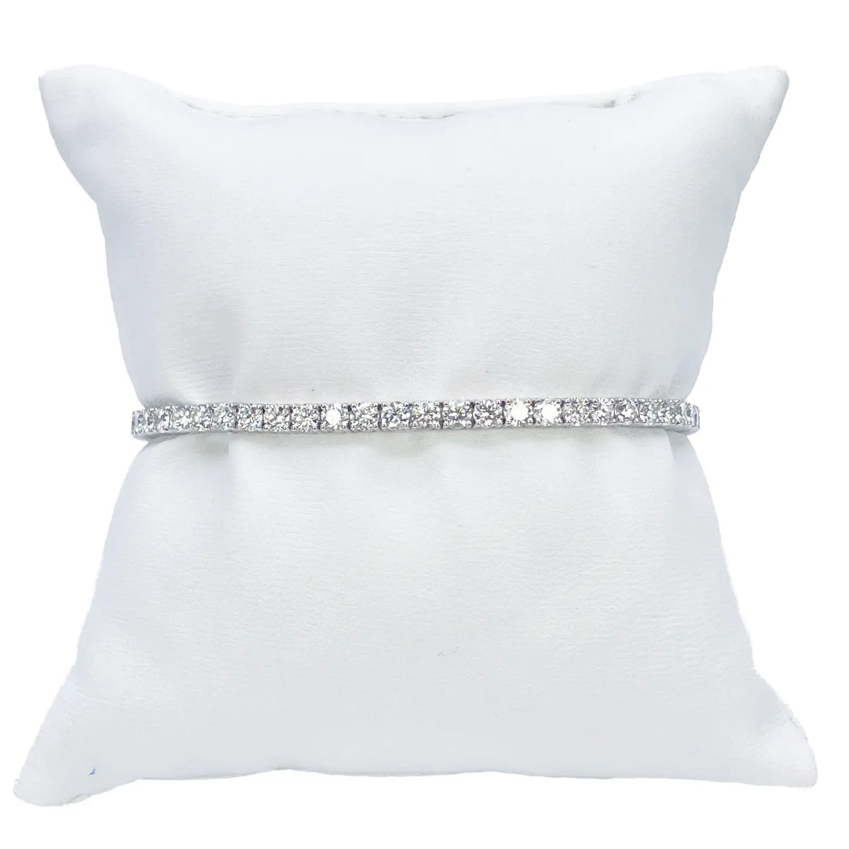 18ct White Gold Natural Diamond 4-Claw Tennis Bracelet 5.69ct 7 inches  Diamond Bracelets