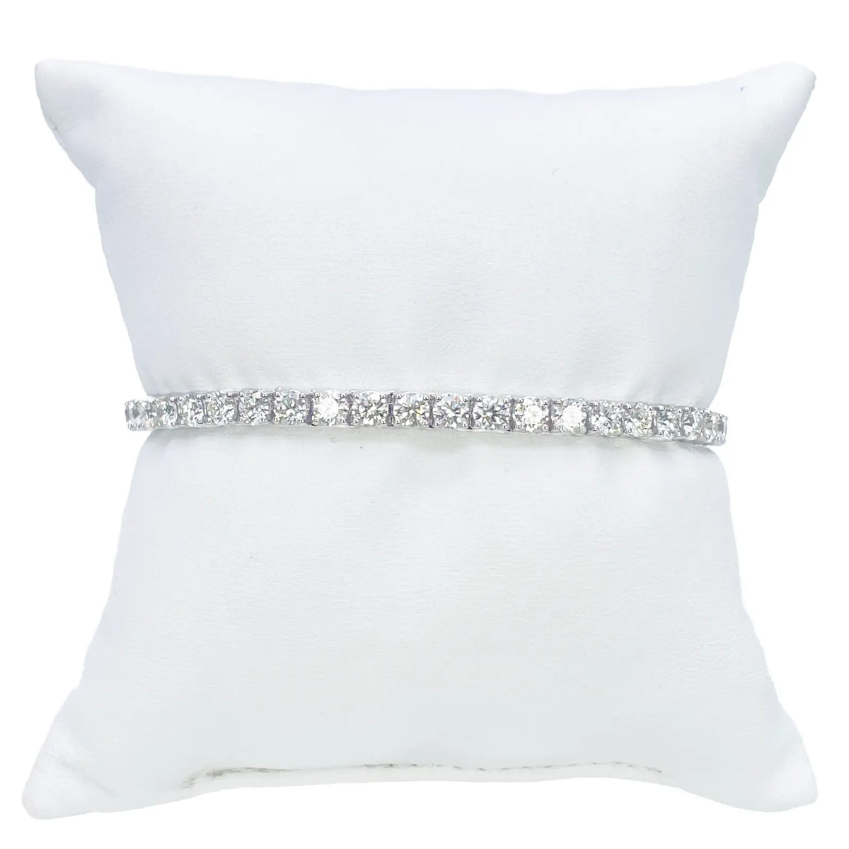 18ct White Gold Natural Diamond 4-Claw Tennis Bracelet 8.45ct 7 Inches  Diamond Bracelets