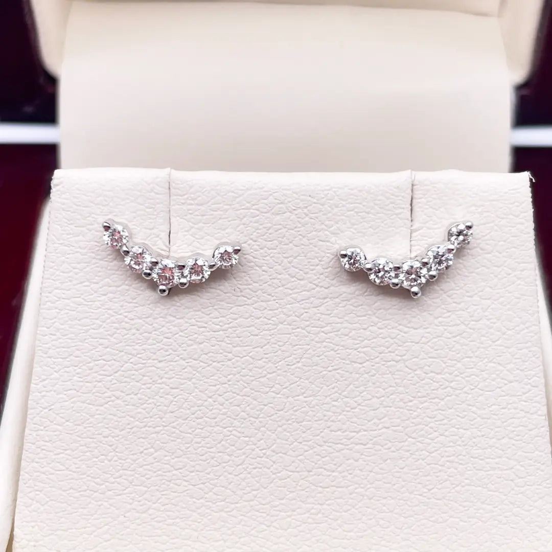 18ct White Gold Natural Diamond Crawler Climber Earrings 0.25ct Total Diamond Weight  Diamond earring
