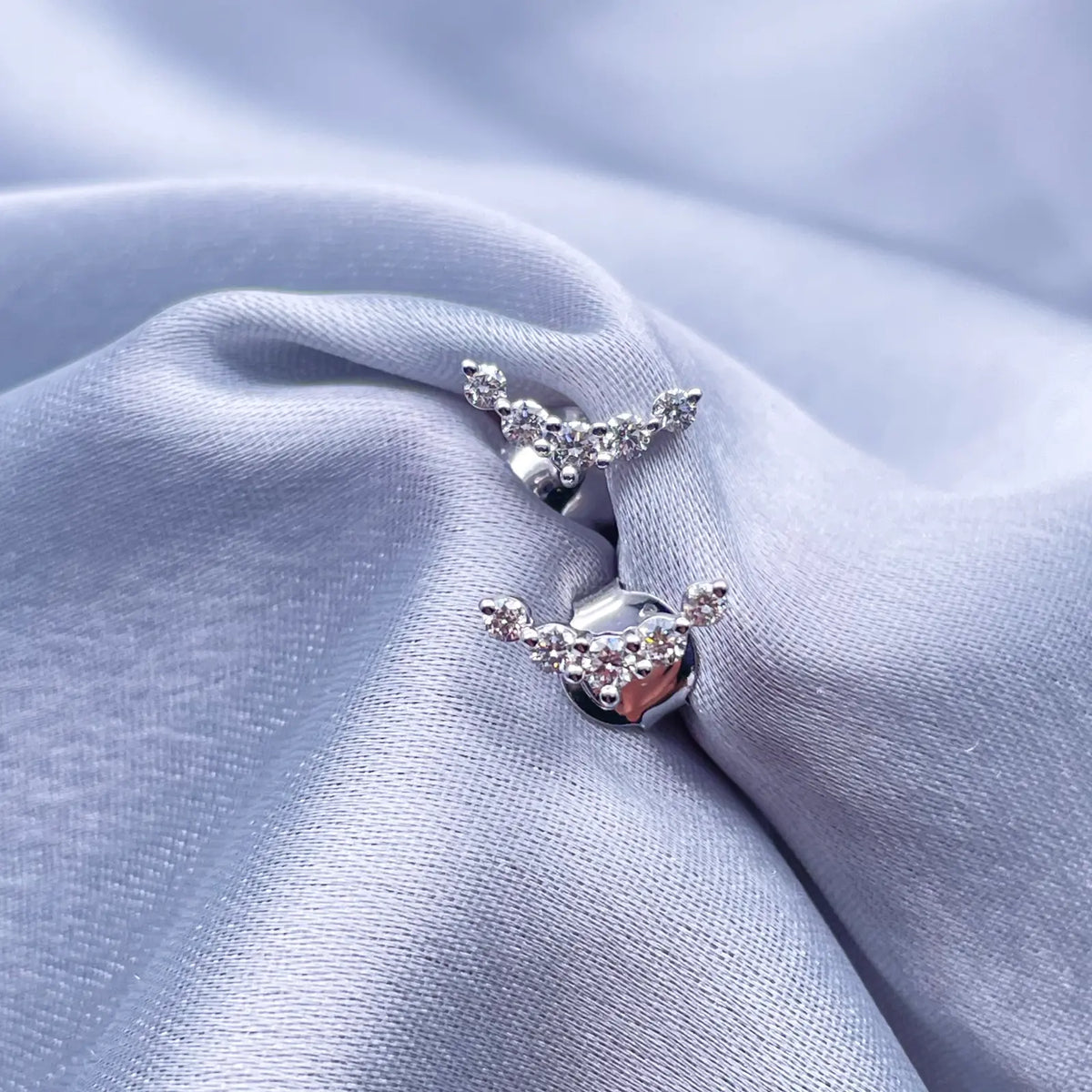 18ct White Gold Natural Diamond Crawler Climber Earrings 0.25ct Total Diamond Weight  Diamond earring