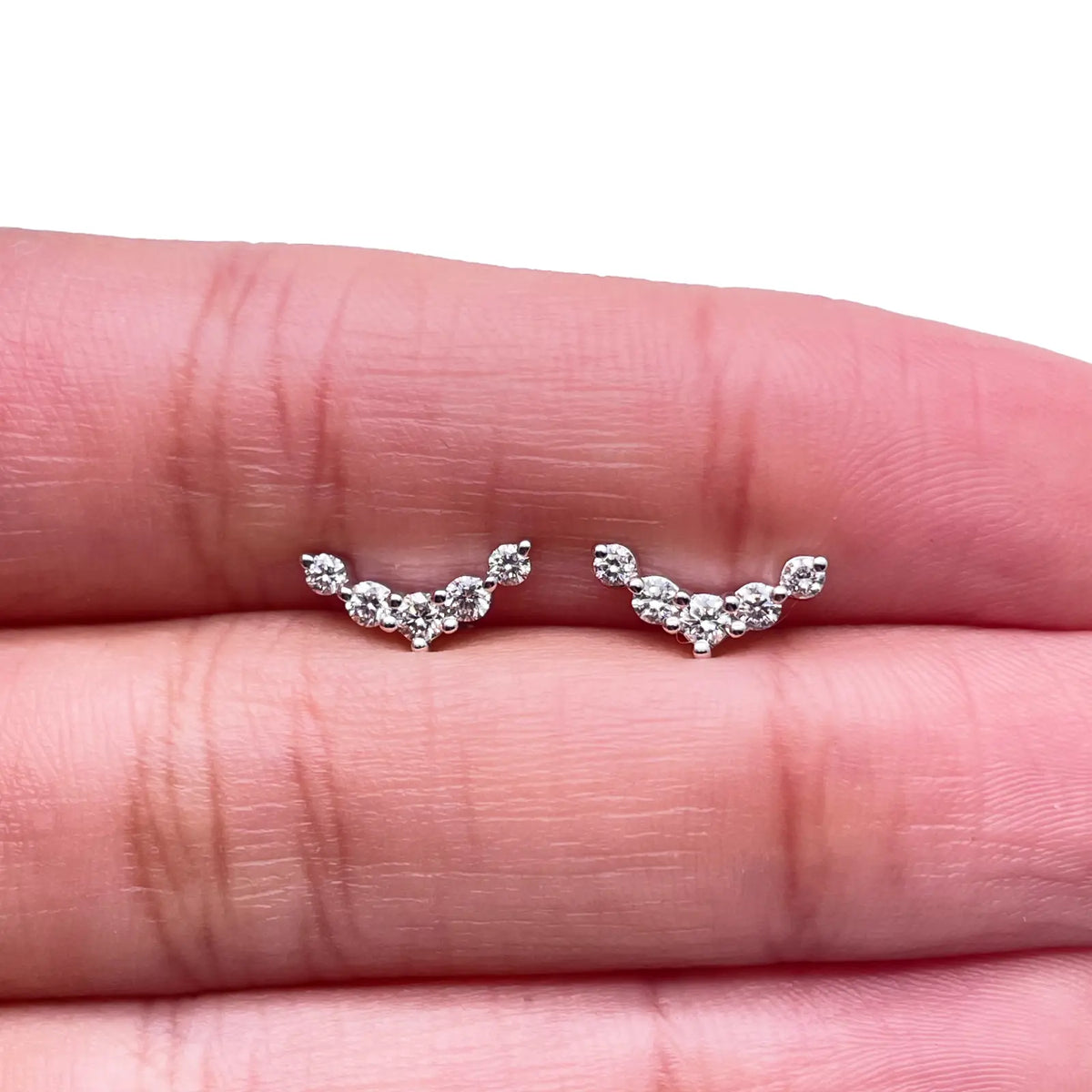 18ct White Gold Natural Diamond Crawler Climber Earrings 0.25ct Total Diamond Weight  Diamond earring