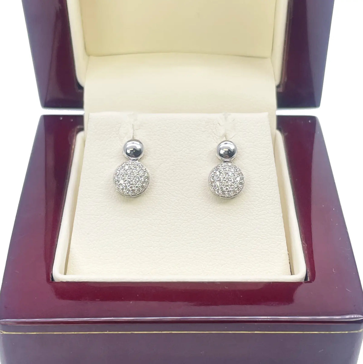 18ct White Gold Natural Diamond Drop/Dangle Stud Earrings 0.28ct 