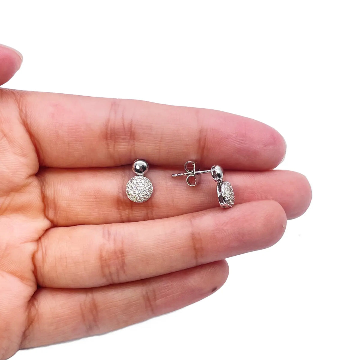18ct White Gold Natural Diamond Drop/Dangle Stud Earrings 0.28ct 
