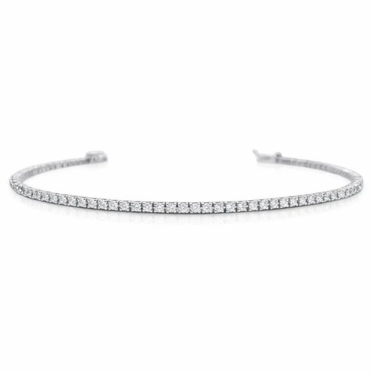 18ct White Gold Natural Diamond Tennis Bracelet 4 Claw 1.00ct 7 Inches¬† Diamond Bracelets