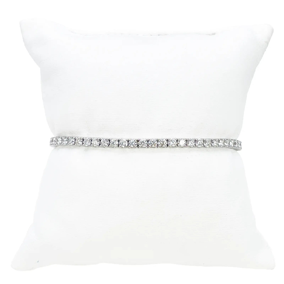 18ct White Gold Natural Diamond Tennis Bracelet 4-claw 4.50ct 7 Inches 3mm¬† Diamond Bracelets
