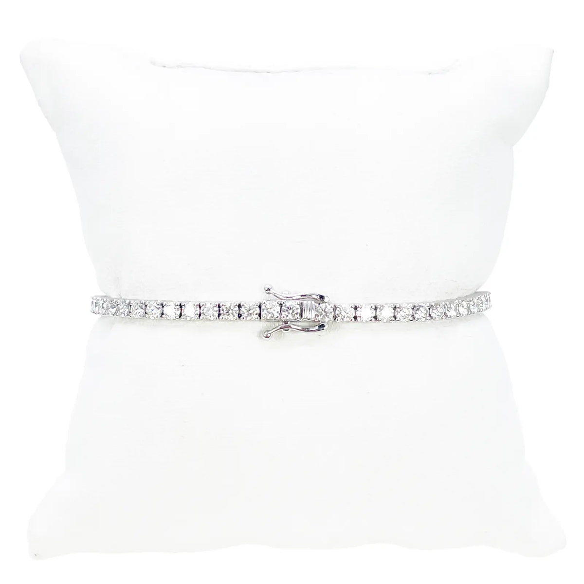 18ct White Gold Natural Diamond Tennis Bracelet 4-claw 4.50ct 7 Inches 3mm¬† Diamond Bracelets