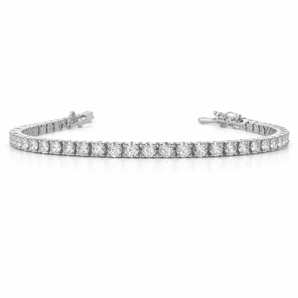18ct White Gold Natural Diamond Tennis Bracelet Prong 5.36ct 7 Inches IGI Cert¬† Diamond Bracelets