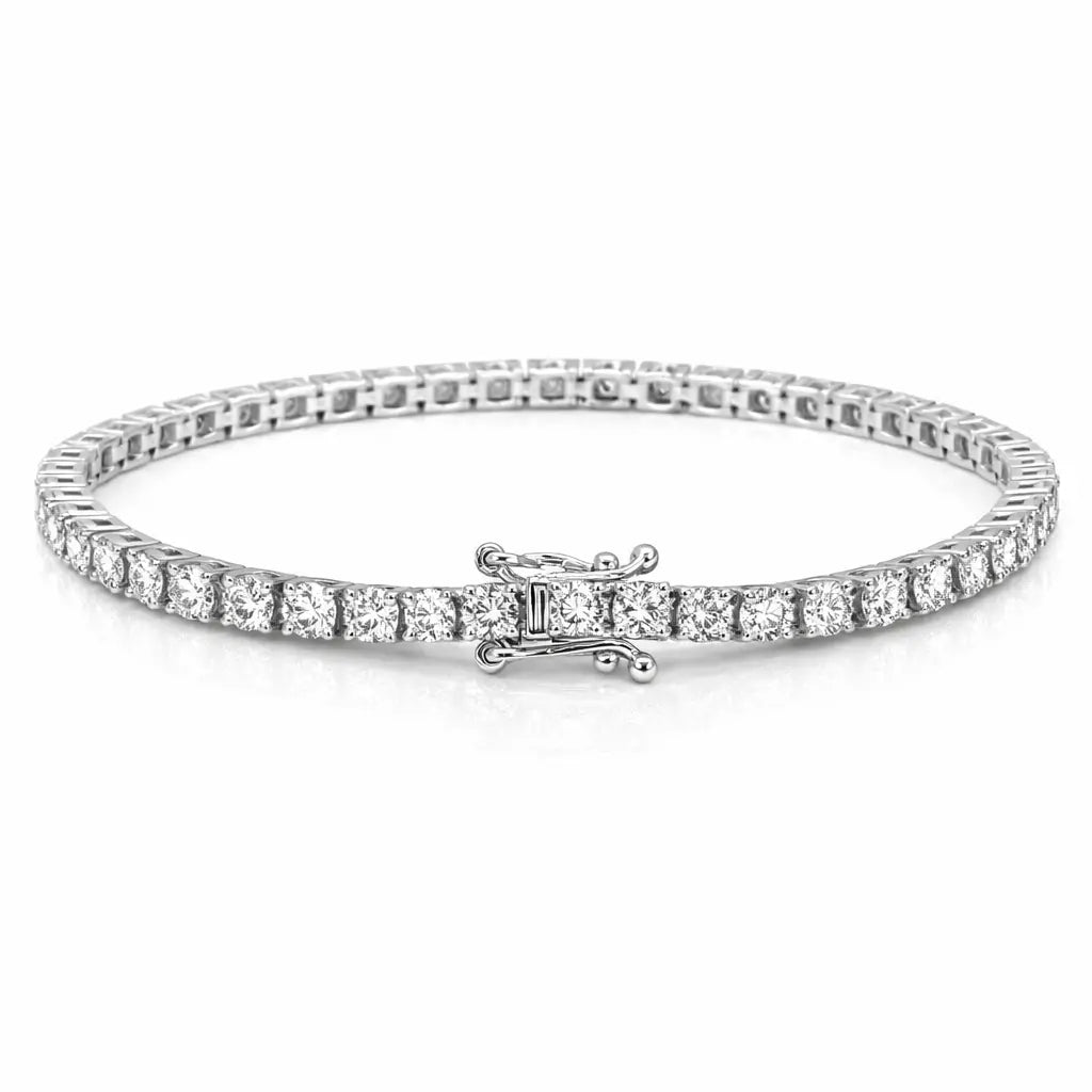 18ct White Gold Natural Diamond Tennis Bracelet Prong 5.36ct 7 Inches IGI Cert¬† Diamond Bracelets