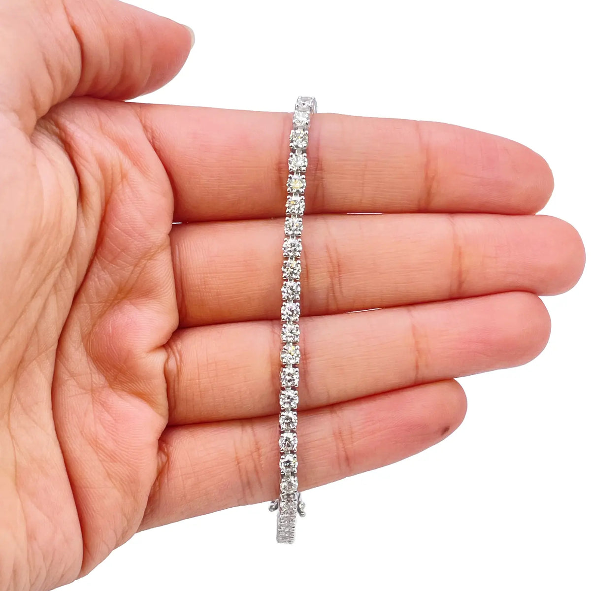 18ct White Gold Natural Diamond Tennis Bracelet Prong 5.36ct 7 Inches IGI Cert¬† Diamond Bracelets
