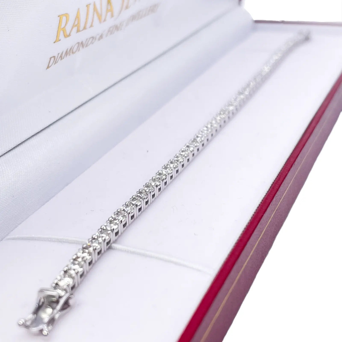18ct White Gold Natural Diamond Tennis Bracelet Prong 5.36ct 7 Inches IGI Cert¬† Diamond Bracelets