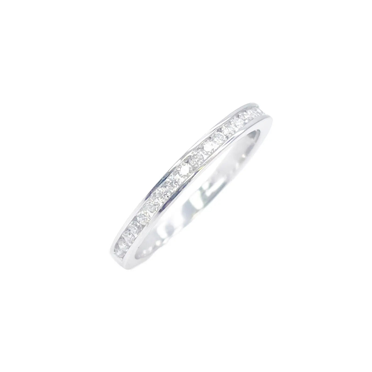 18ct White Gold Natural Round Diamond Half Eternity Band Channel Set 0.22ct  Diamond Ring