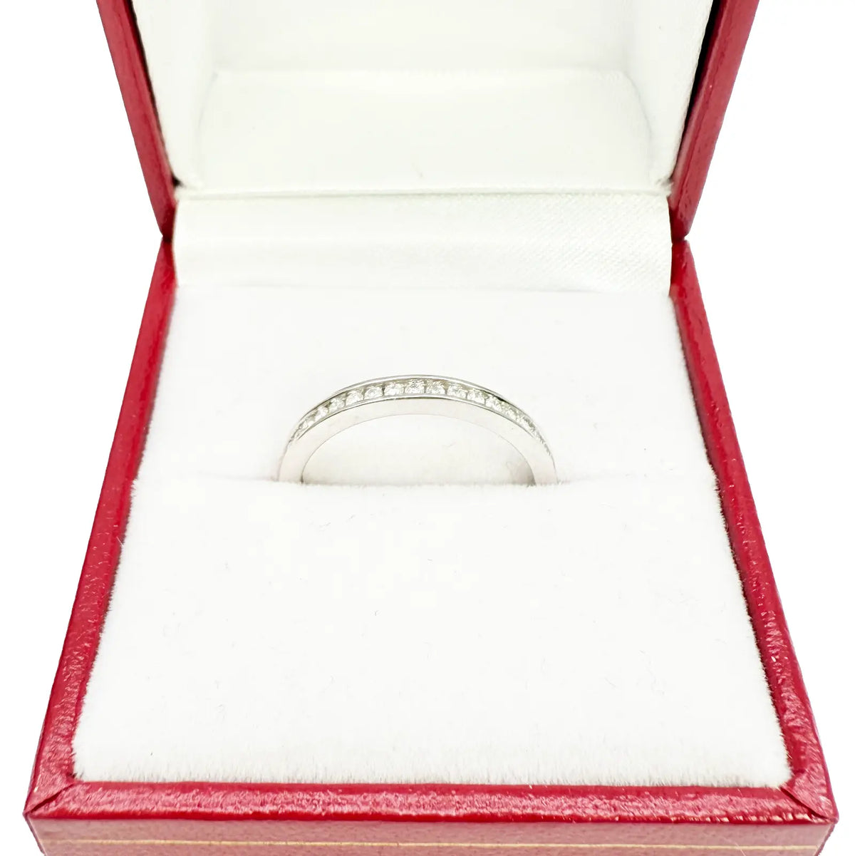 18ct White Gold Natural Round Diamond Half Eternity Band Channel Set 0.22ct  Diamond Ring
