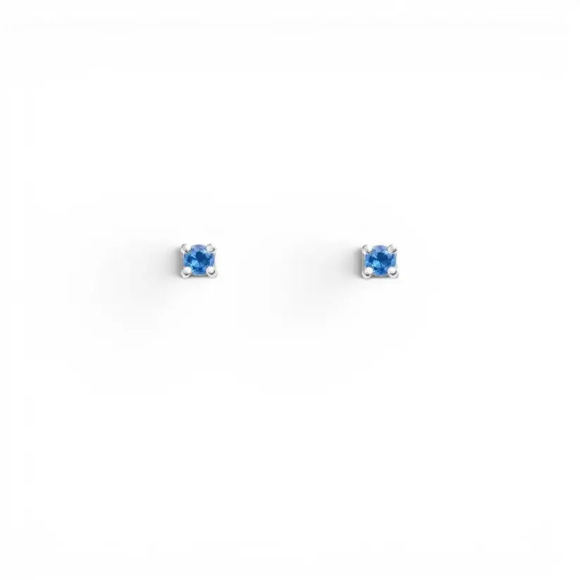 18ct White Gold Natural Round Sapphire Kids Children's Stud Earrings 0.04ct  Children's gold earring