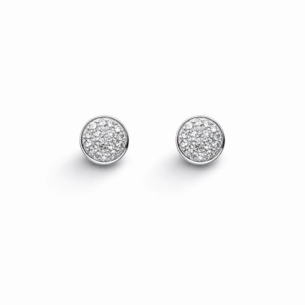 18ct White Gold Pave Round Diamonds Cluster Earrings 0.13 ct  Gold earring
