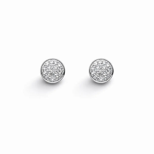 18ct White Gold Pave Round Diamonds Cluster Earrings 0.13 ct  Gold earring