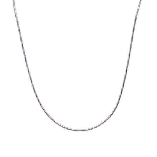 18ct White Gold Snake Necklace 16  Gold Chain