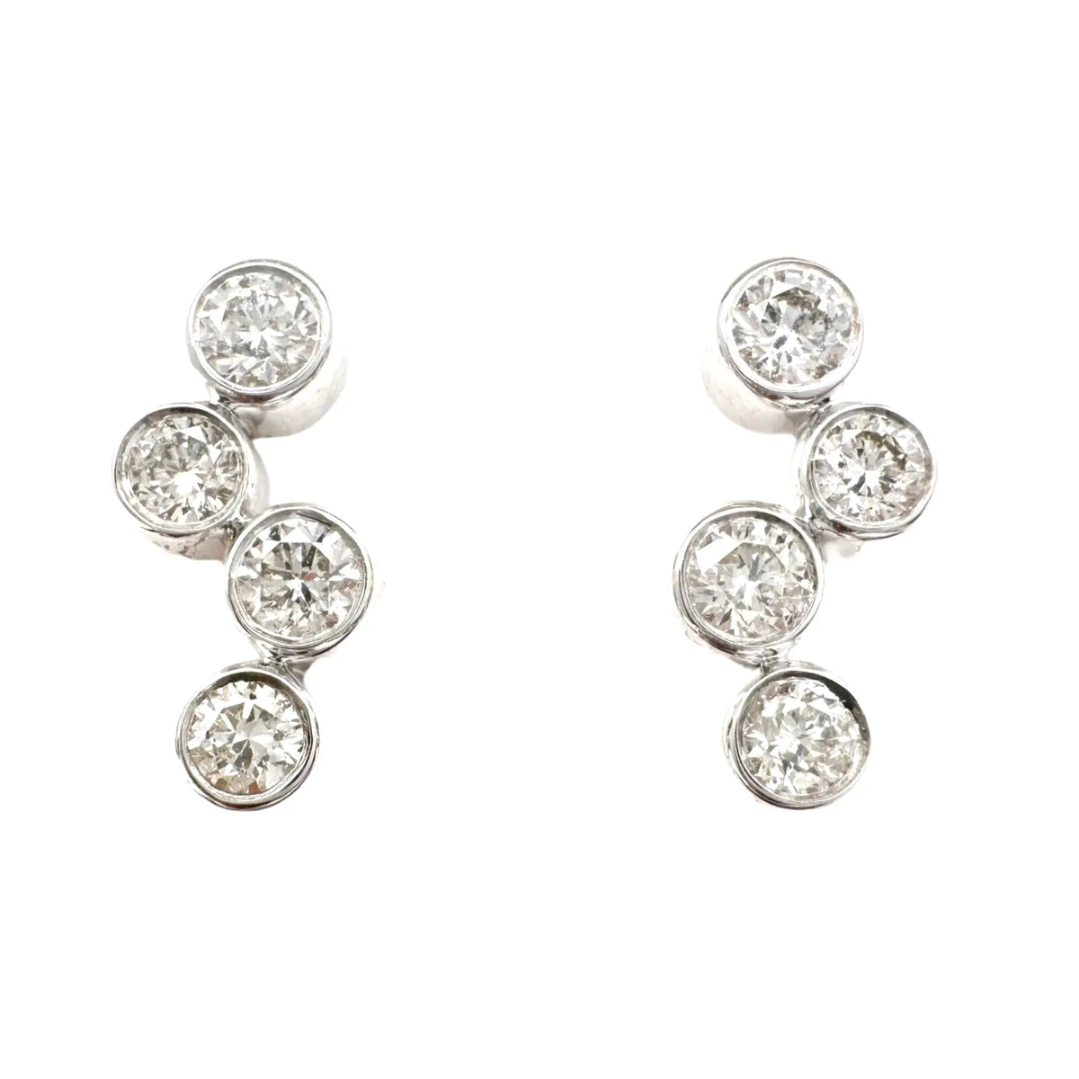 18ct White Gold & Natural Diamond Bubble Drop Earrings 0.65ct  Diamond earring