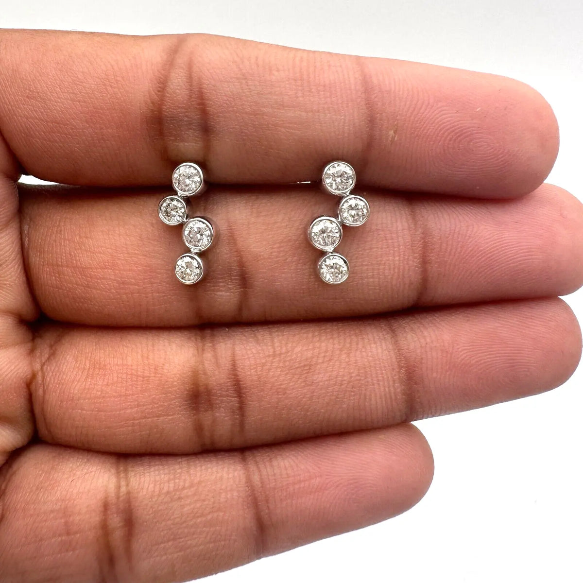 18ct White Gold & Natural Diamond Bubble Drop Earrings 0.65ct  Diamond earring