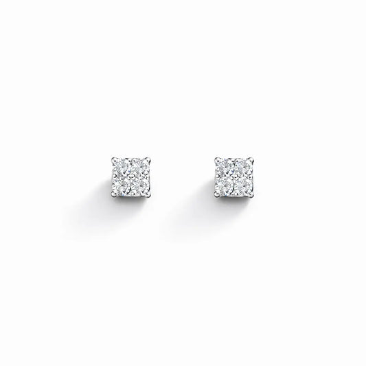 18ct White Gold & Princess Cut Diamonds Stud Earrings 0.31ct  Gold earring