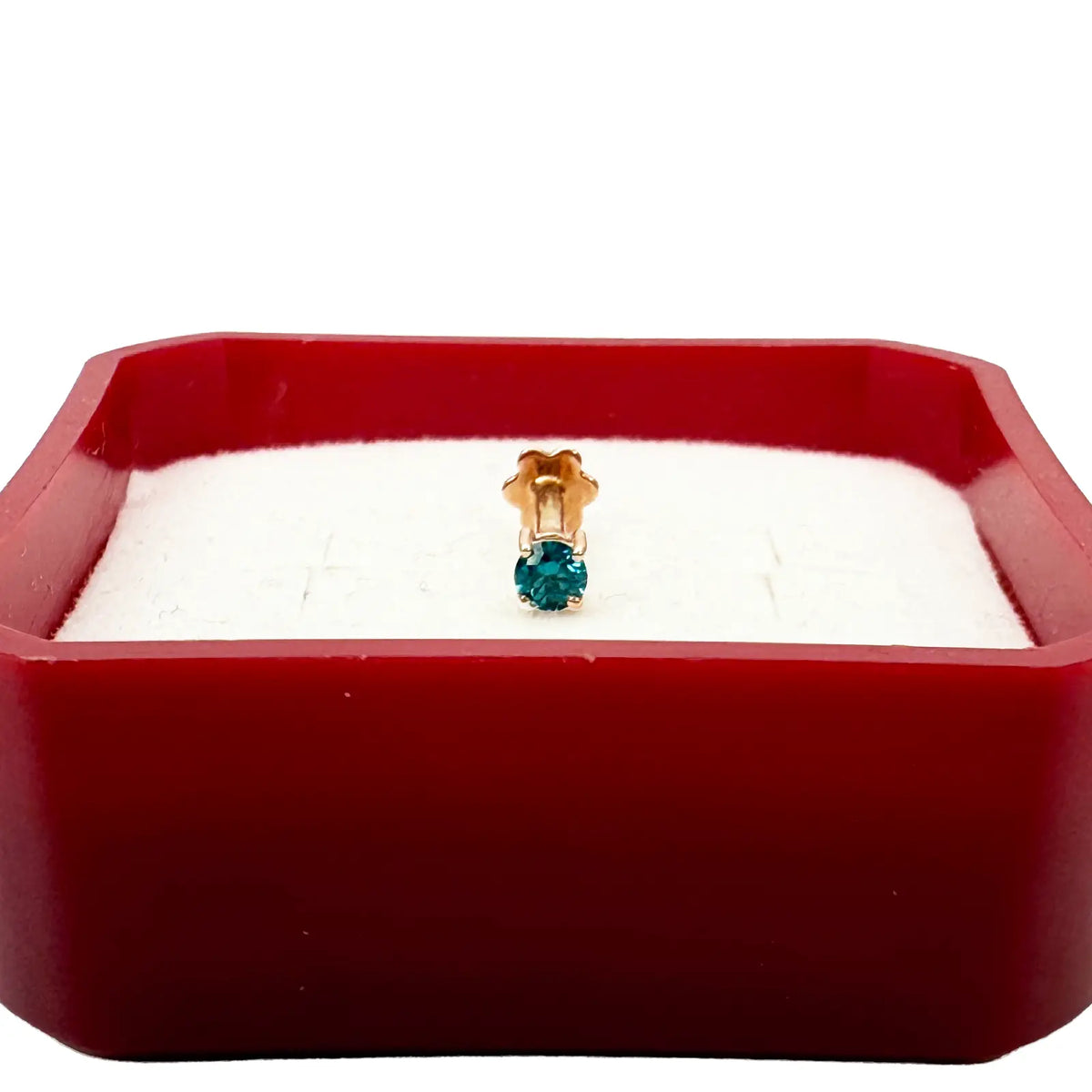 18ct White Or Rose Gold Blue Diamond Nose Stud Pin 0.08ct 4 claw 2.6mm Width  Body Piercings