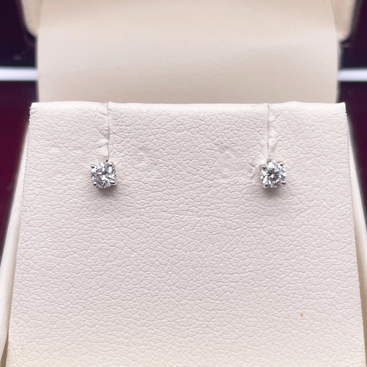18ct White Or Yellow Gold Diamond Children's Earrings 0.20ct Child friendly 