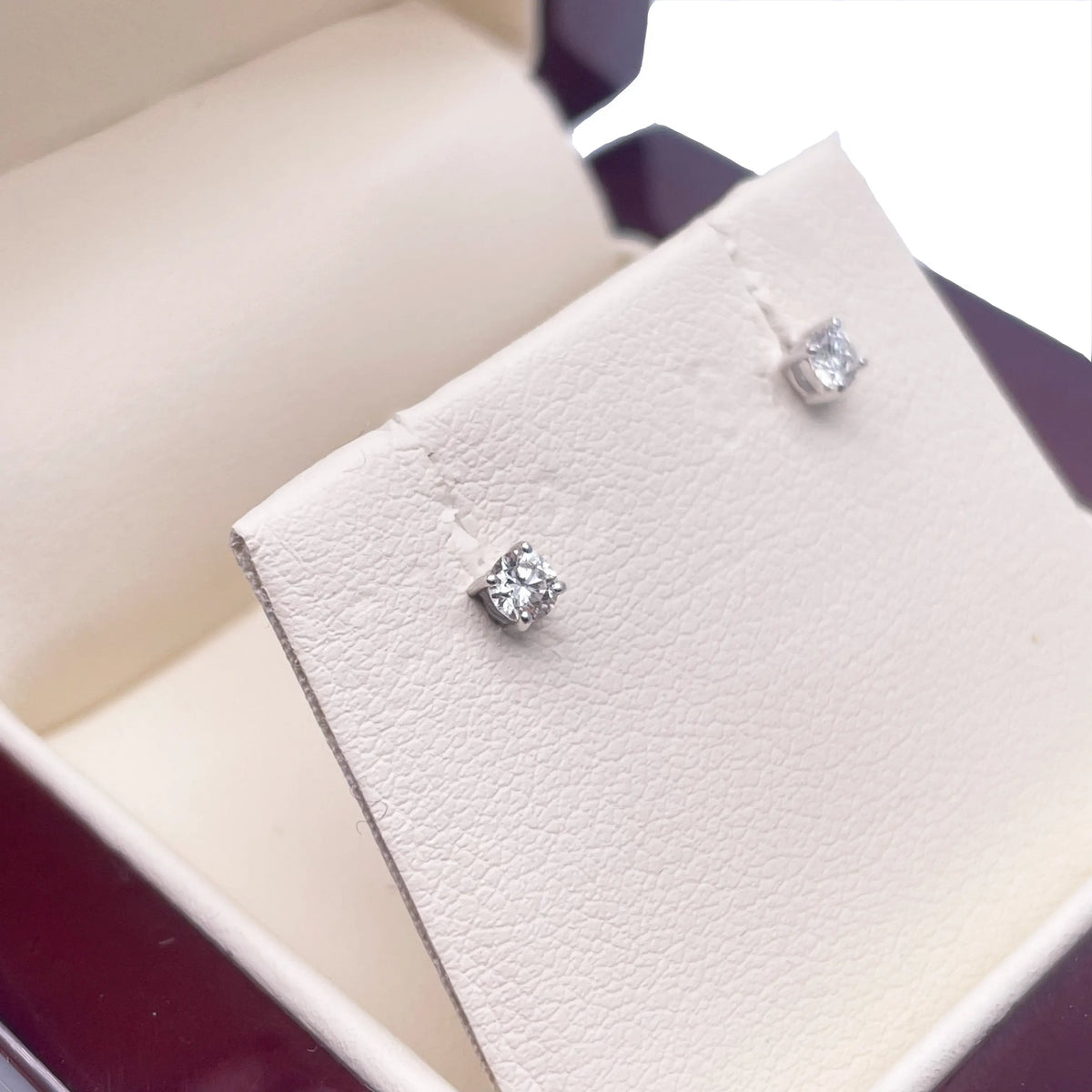 18ct White Or Yellow Gold Diamond Children's Earrings 0.20ct Child friendly 