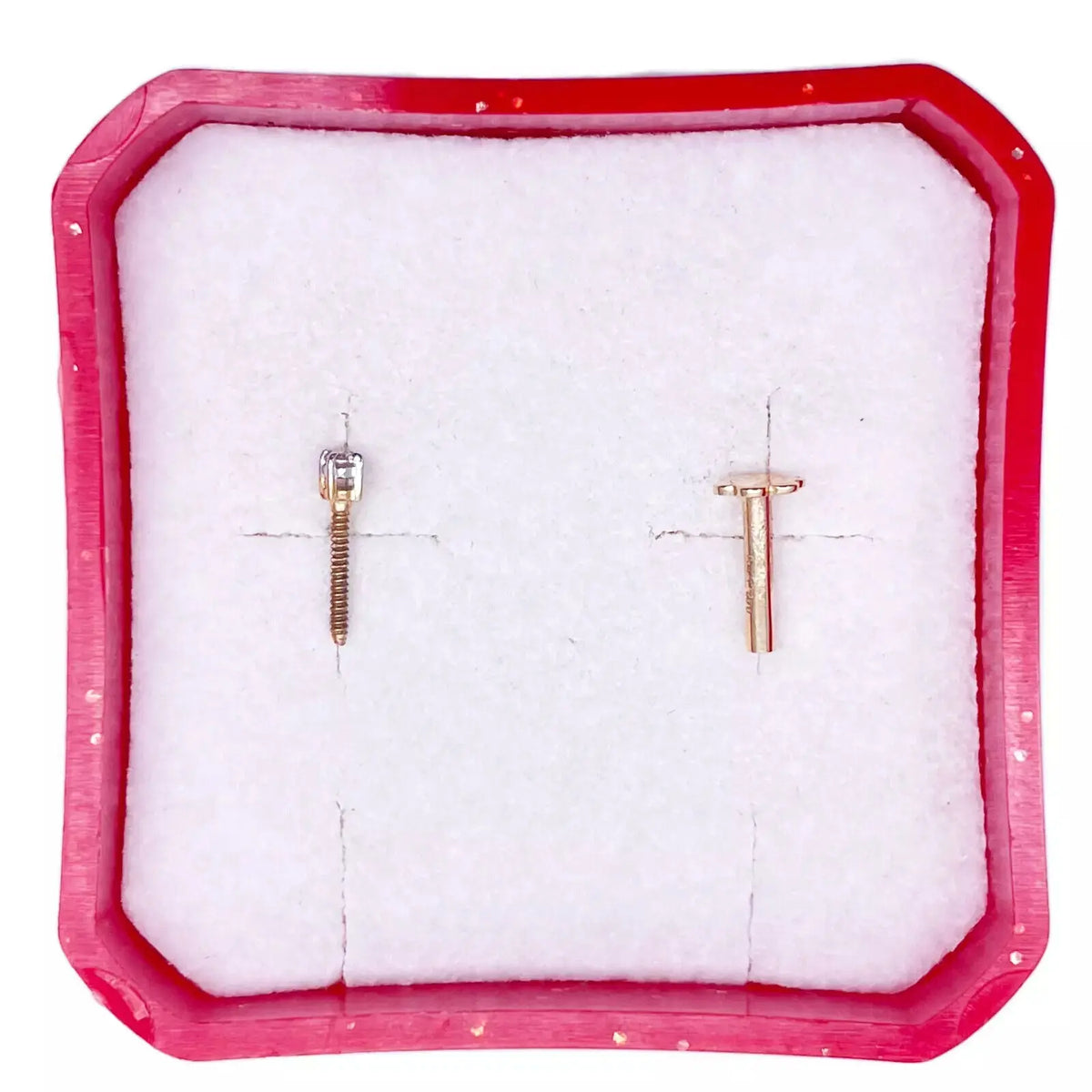 18ct White Or Yellow Gold Diamond Nose Stud Pin 0.02ct 4 claw 1.7mm Width  Body Piercings
