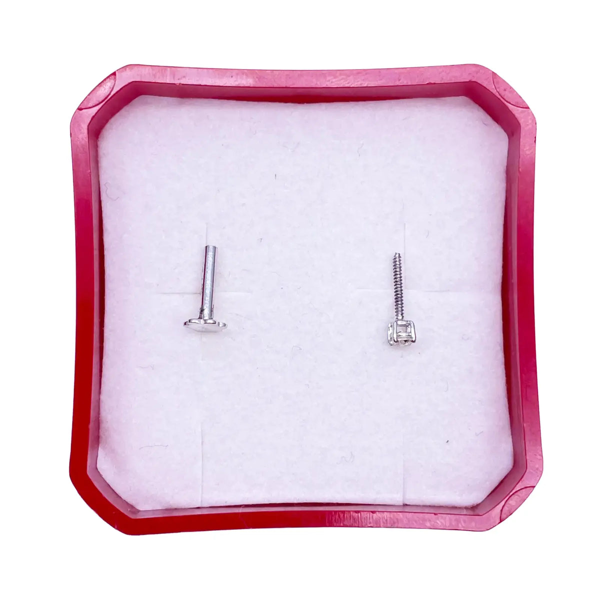 18ct White Or Yellow Gold Diamond Nose Stud Pin 0.05ct 4 claw 2.3mm Width  Body Piercings