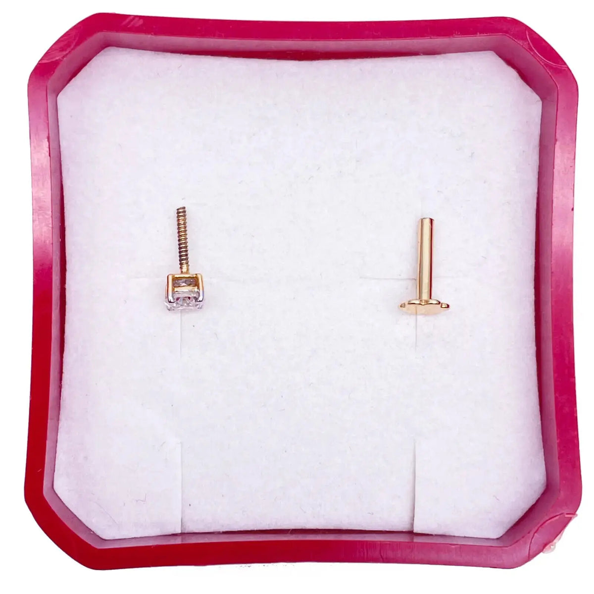 18ct White Or Yellow Gold Diamond Nose Stud Pin 0.12ct 4claw 3.0mm Width  Body Piercings