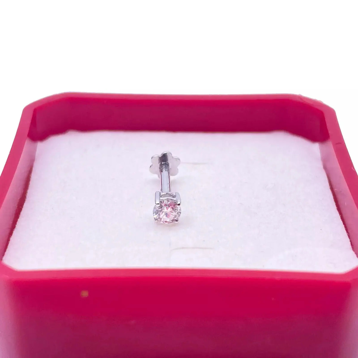 18ct White Or Yellow Gold Diamond Nose Stud Pin 0.12ct 4claw 3.0mm Width  Body Piercings