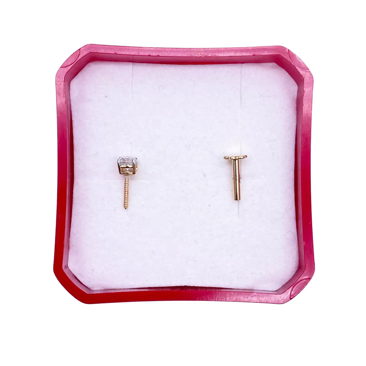 18ct White Or Yellow Gold Diamond Nose Stud Pin 0.15ct 4claw 3.4mm Width  Body Piercings