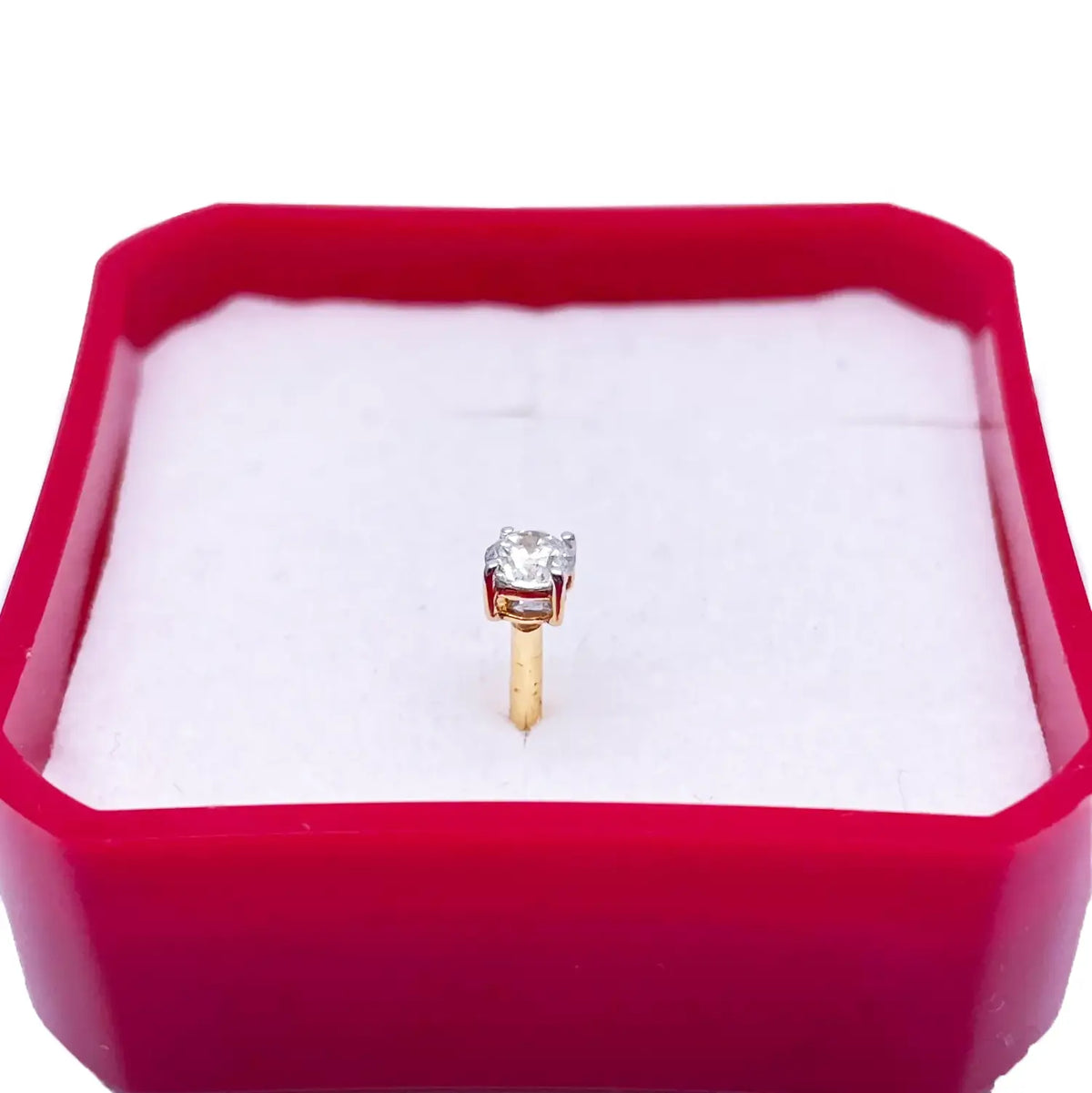 18ct White Or Yellow Gold Diamond Nose Stud Pin 0.15ct 4claw 3.4mm Width  Body Piercings