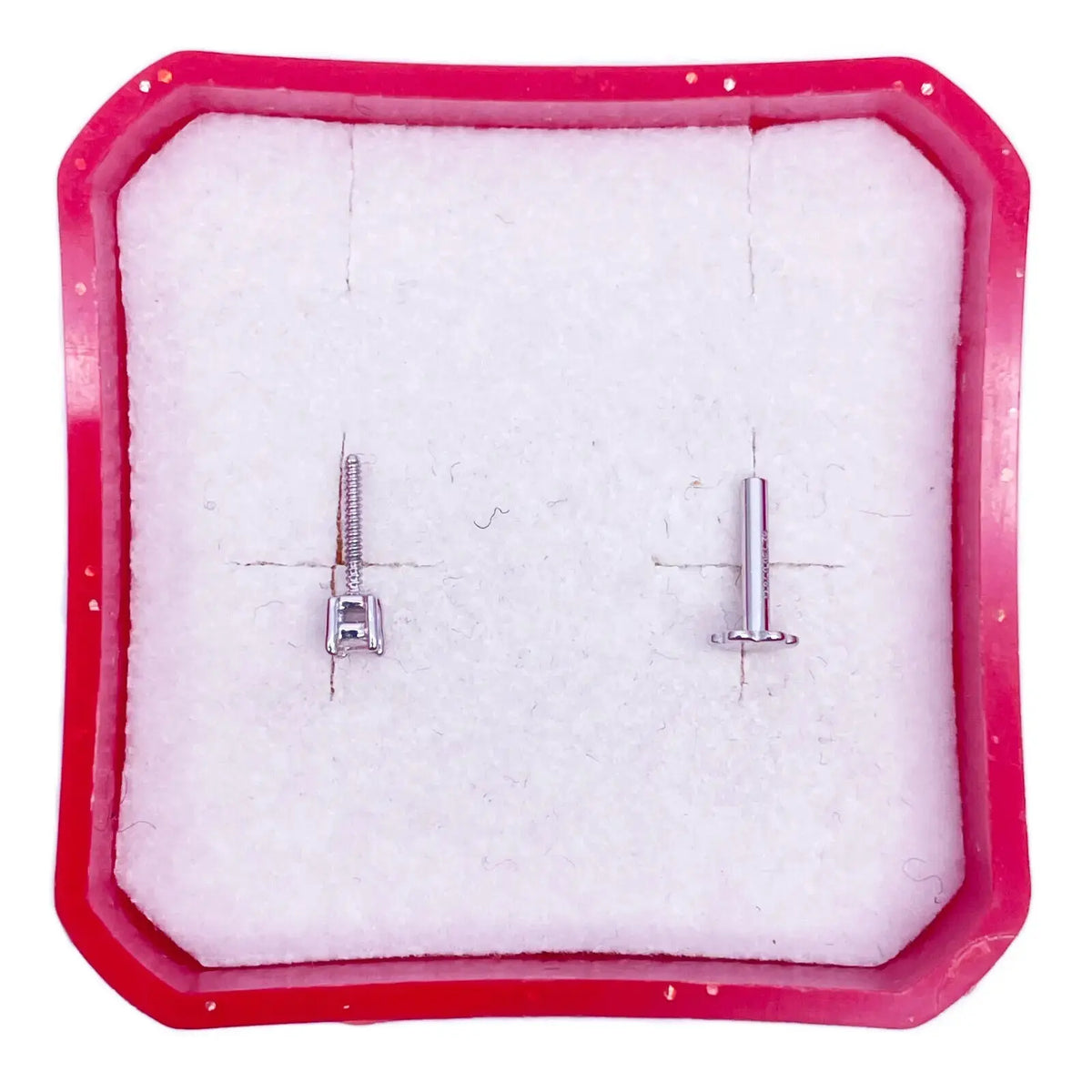 18ct White Or Yellow Gold Princess Diamond Nose Stud Pin 0.03ct 4 claw 2.2mm  Body Piercings