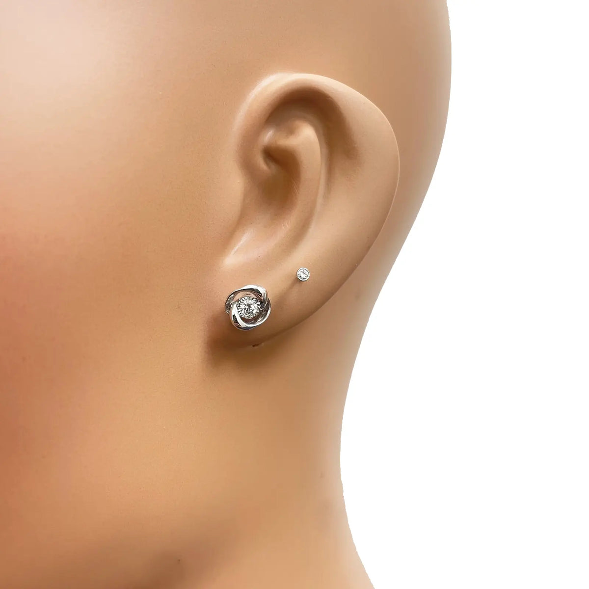 18ct White/Yellow Gold Diamond Bezel Nose Stud Pin 0.02ct 