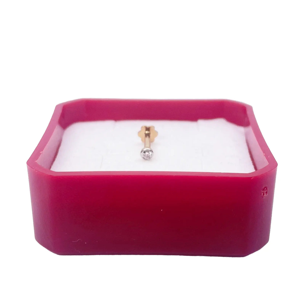 18ct White/Yellow Gold Diamond Bezel Nose Stud Pin 0.02ct 