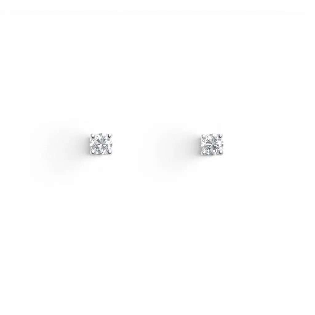 18ct White/Yellow Gold Diamond Children's Earrings 0.10ct Child friendly  Children's diamond earring