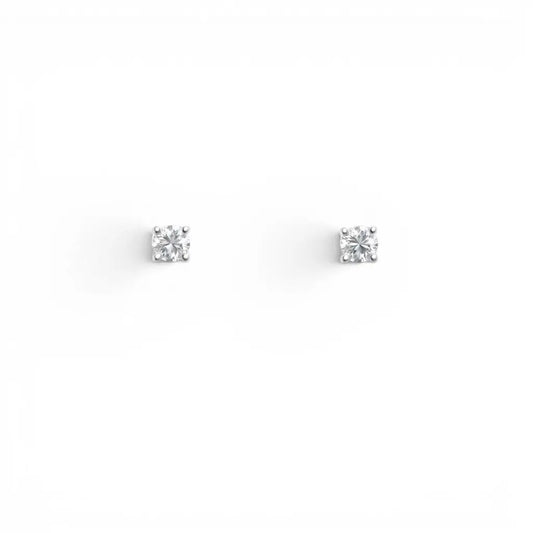 18ct White/Yellow Gold Diamond Children's Earrings 0.10ct Child friendly  Children's diamond earring