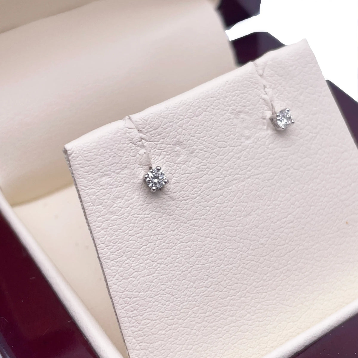 18ct White/Yellow Gold Diamond Children's Earrings 0.10ct Child friendly 
