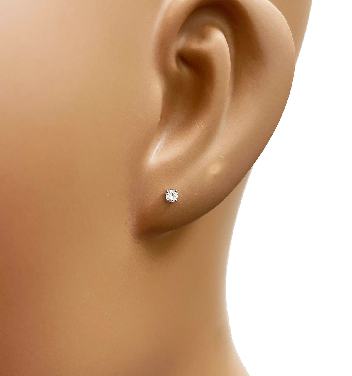 18ct White/Yellow Gold Diamond Children's Earrings 0.10ct Child friendly 