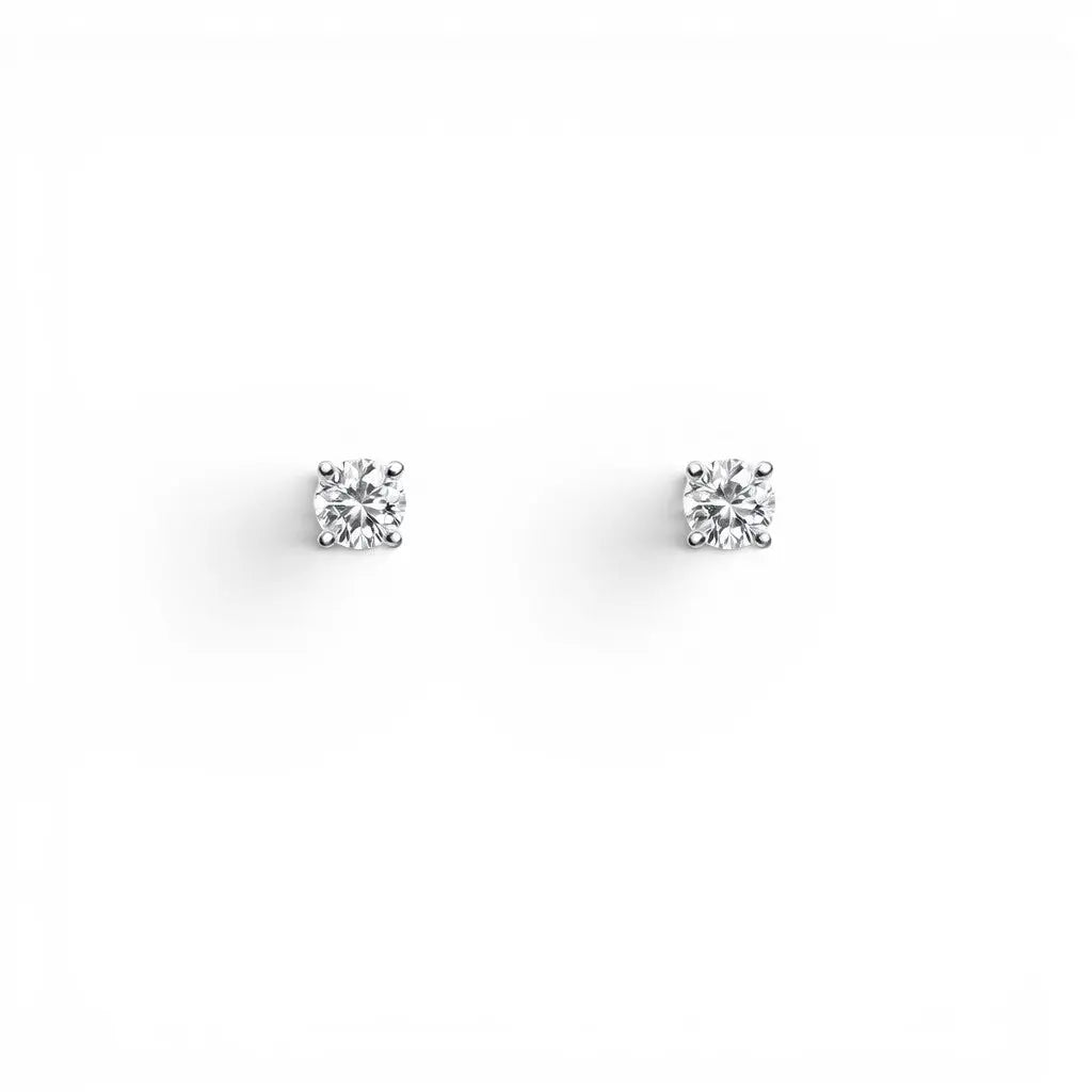 18ct White/Yellow Gold Diamond Children's Earrings 0.14ct Child friendly  Children's diamond earring