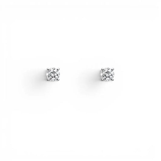 18ct White/Yellow Gold Diamond Children's Earrings 0.14ct Child friendly  Children's diamond earring