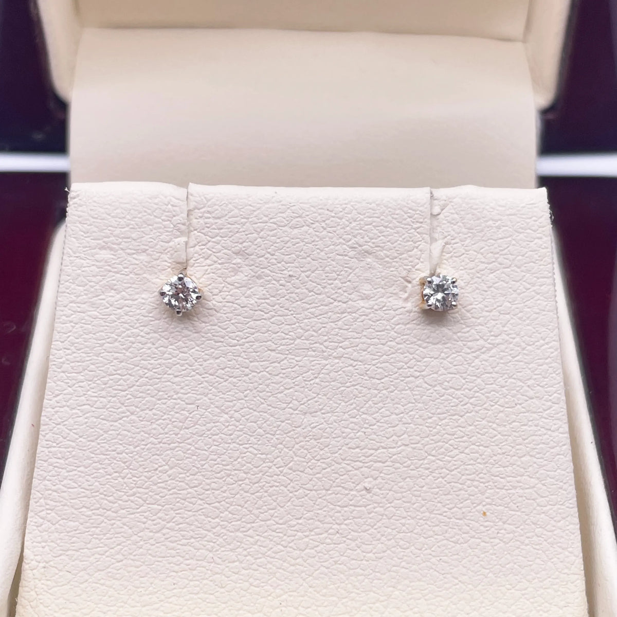 18ct White/Yellow Gold Diamond Children's Earrings 0.14ct Child friendly 