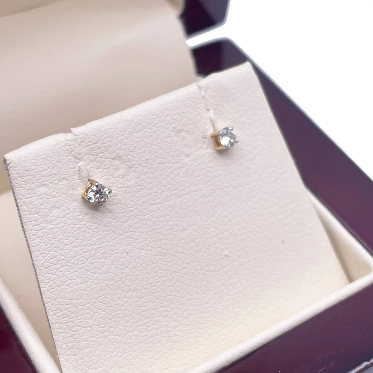18ct White/Yellow Gold Diamond Children's Earrings 0.14ct Child friendly 