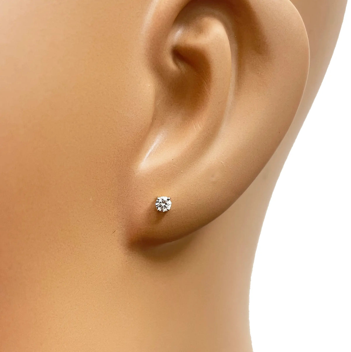18ct White/Yellow Gold Diamond Children's Earrings 0.14ct Child friendly 